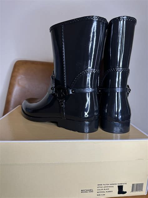 botte caoutchouc michael kors|Michael Kors leather platform boots.